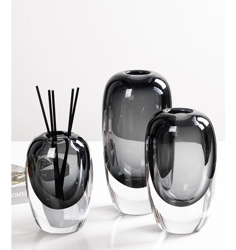 Luxury Thick Transparent Glass Vase | Home Décor